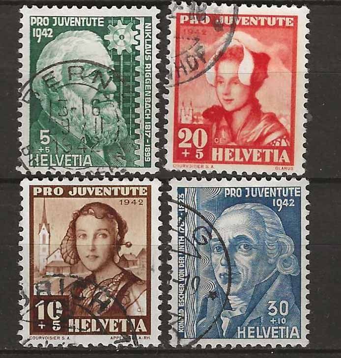 Alle Briefmarken: PJ042 - Pro Juventute 1942  obl. – Gebraucht aus Trélex von Phil_Albert