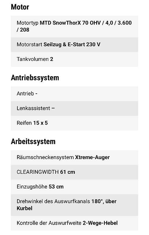 Mtd Tutte le macchine: Schneefräse MRD ME 61 - Neu – Nuovo (secondo la descrizione) da Heiligkreuz (Mels) venduto da Frocco01 2