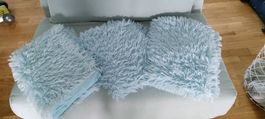 3er Set Überdecken - kuschelige Decken türkis