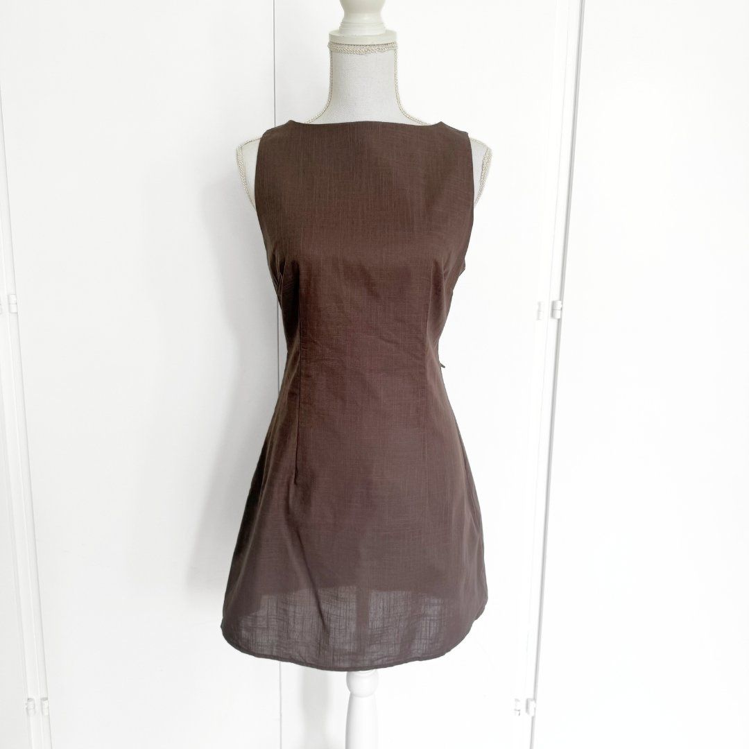 Shein Vestiti: SHEIN Robe Marron 100% Coton - Taille S - NEUVE – Nuovo e nell'imballaggio originale da Vevey venduto da secondlifevevey