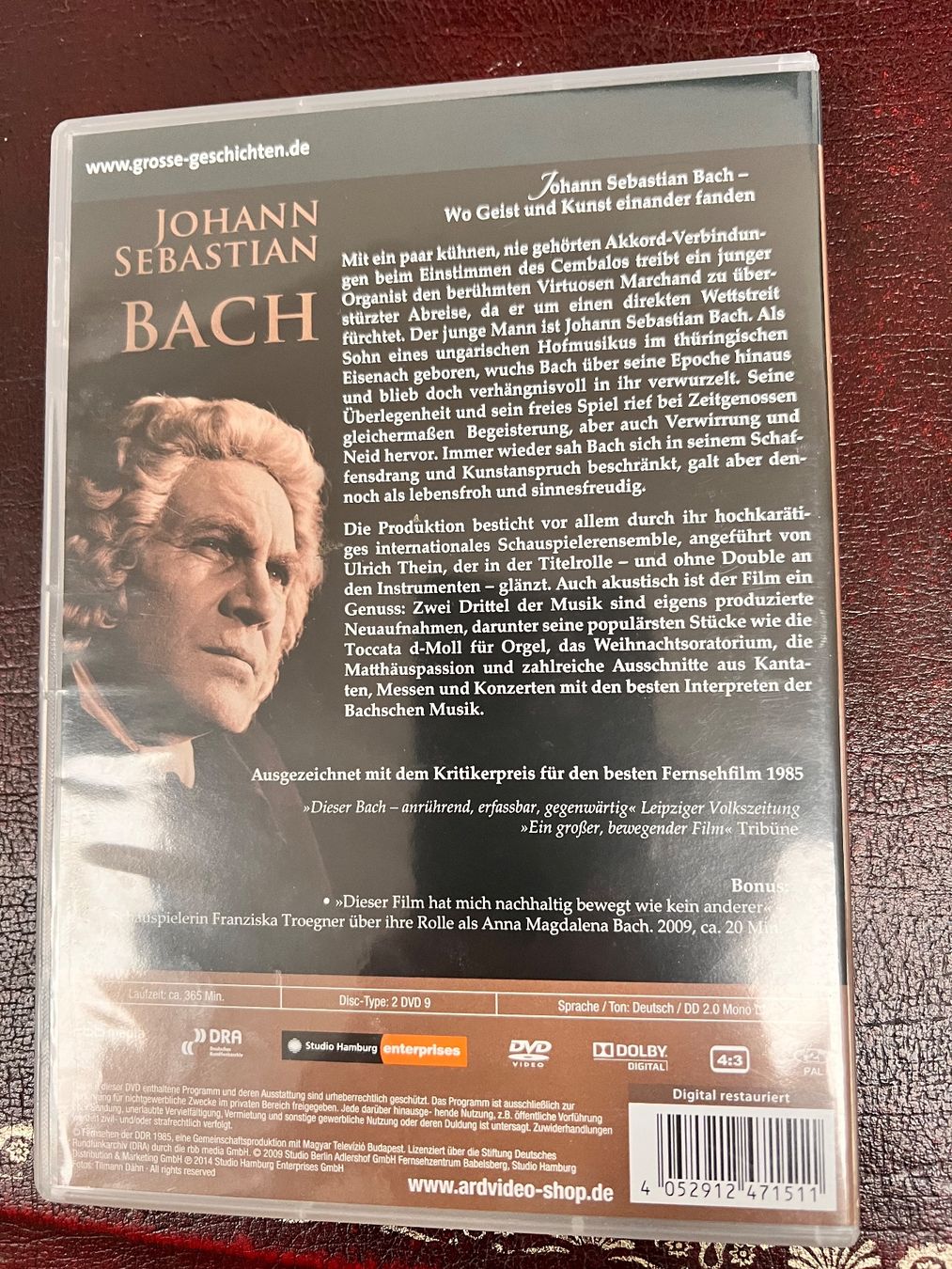 Tutti i DVDs: DVD Johannes Sebastian Bach Klassik – Usato da Emmenbrücke venduto da Balmoral 1