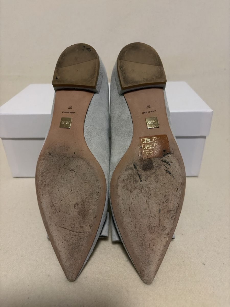 Hugo Boss Scarpe da donna: Ballerinas BOSS Grösse 37 hellgrau Wildleder mit Schleife – Nuovo (secondo la descrizione) da Basel venduto da vitaminka 1