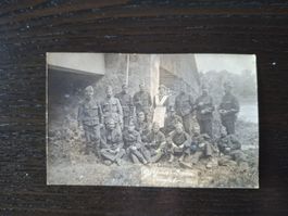 Alte Ansichtskarte Militärgruppe schwarzweiss gebraucht