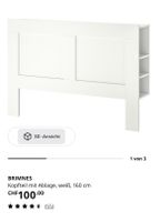 BRIMNES Kopfteil mit Ablage weiss 160 cm
