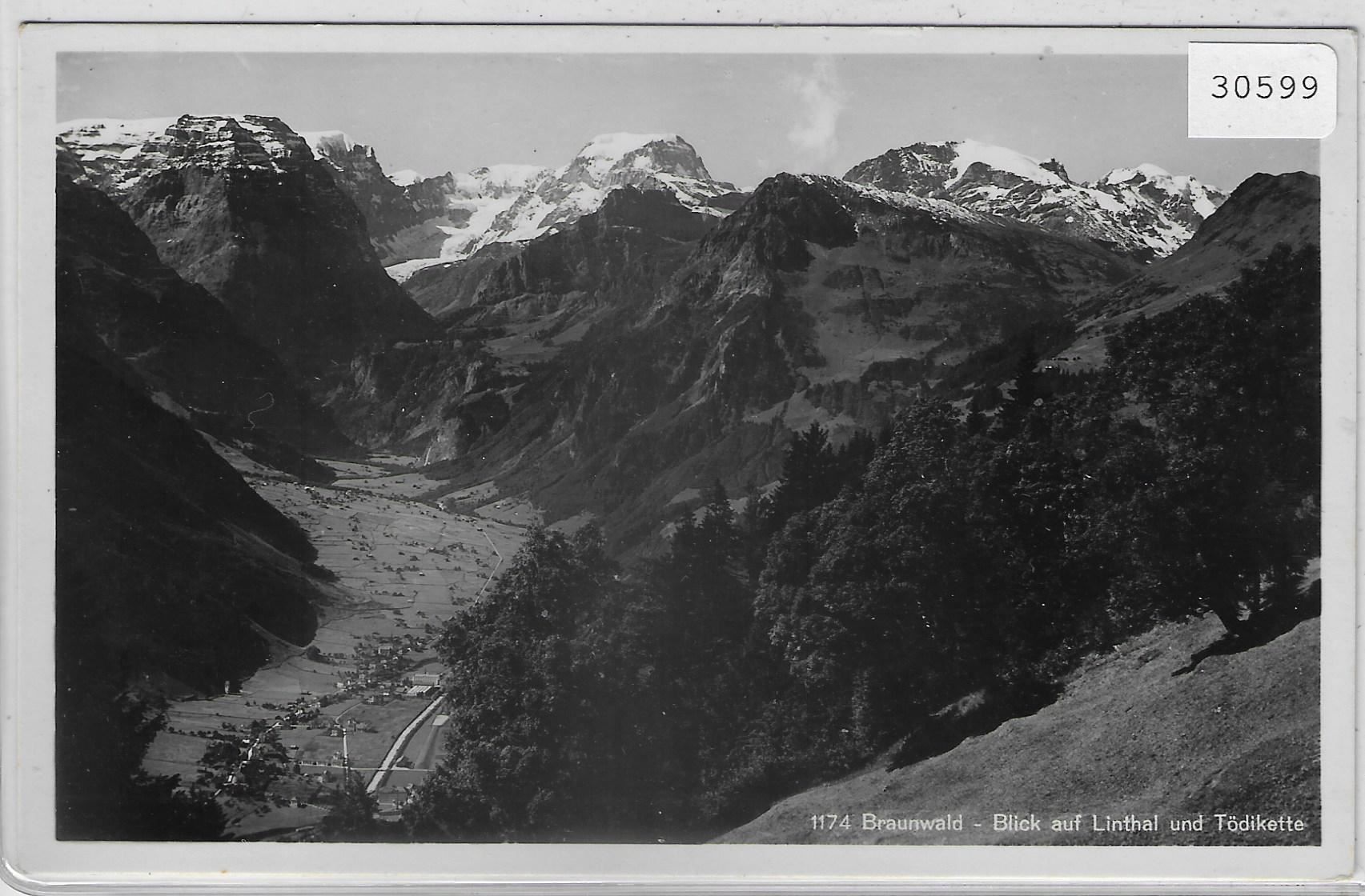 Cartoline postali: Braunwald - Blick auf Linthal und – Usato da Ettingen venduto da Kartenplanet