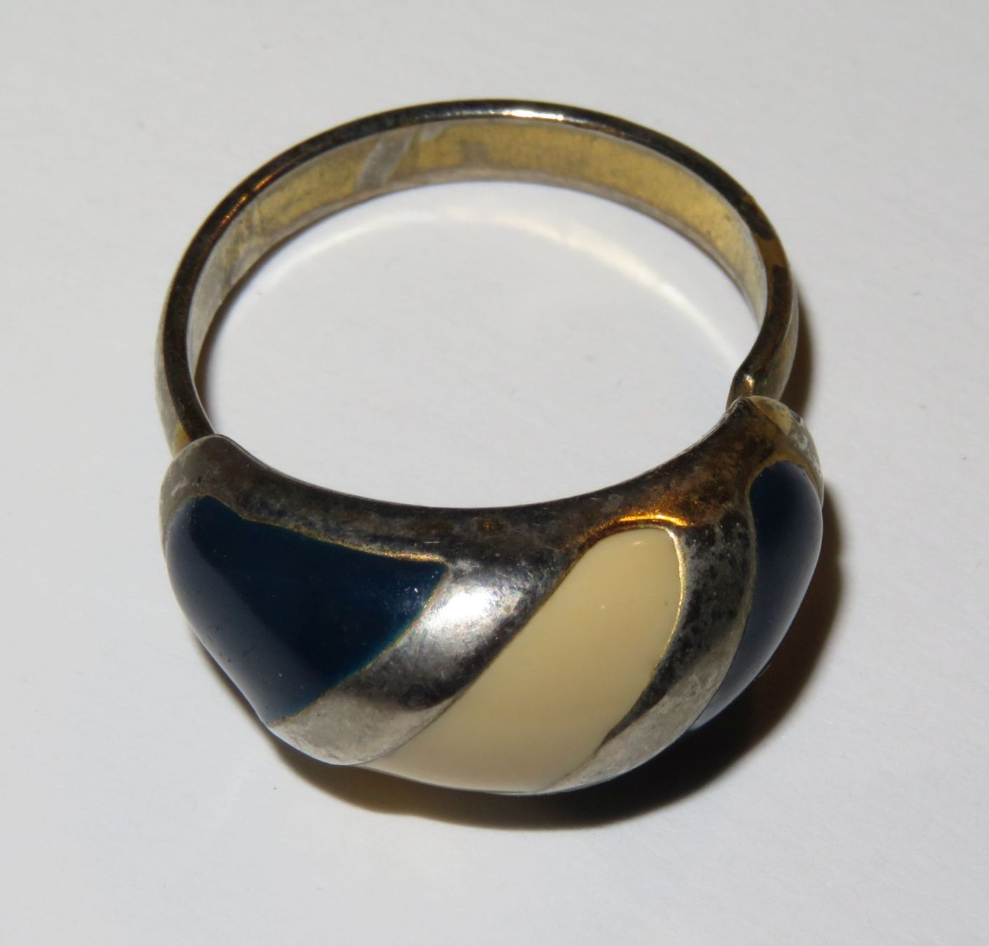 Anelli: Fingerring versilbert, mit Emaille 2-farbig – Usato da Oberriet SG venduto da Manick 2