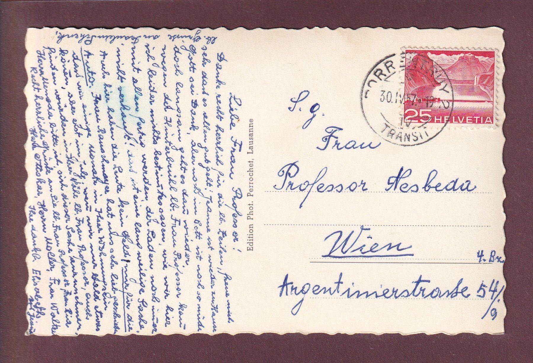 Cartoline postali: PORRENTRUY - 1957 – Usato da Pully venduto da nicecards 1