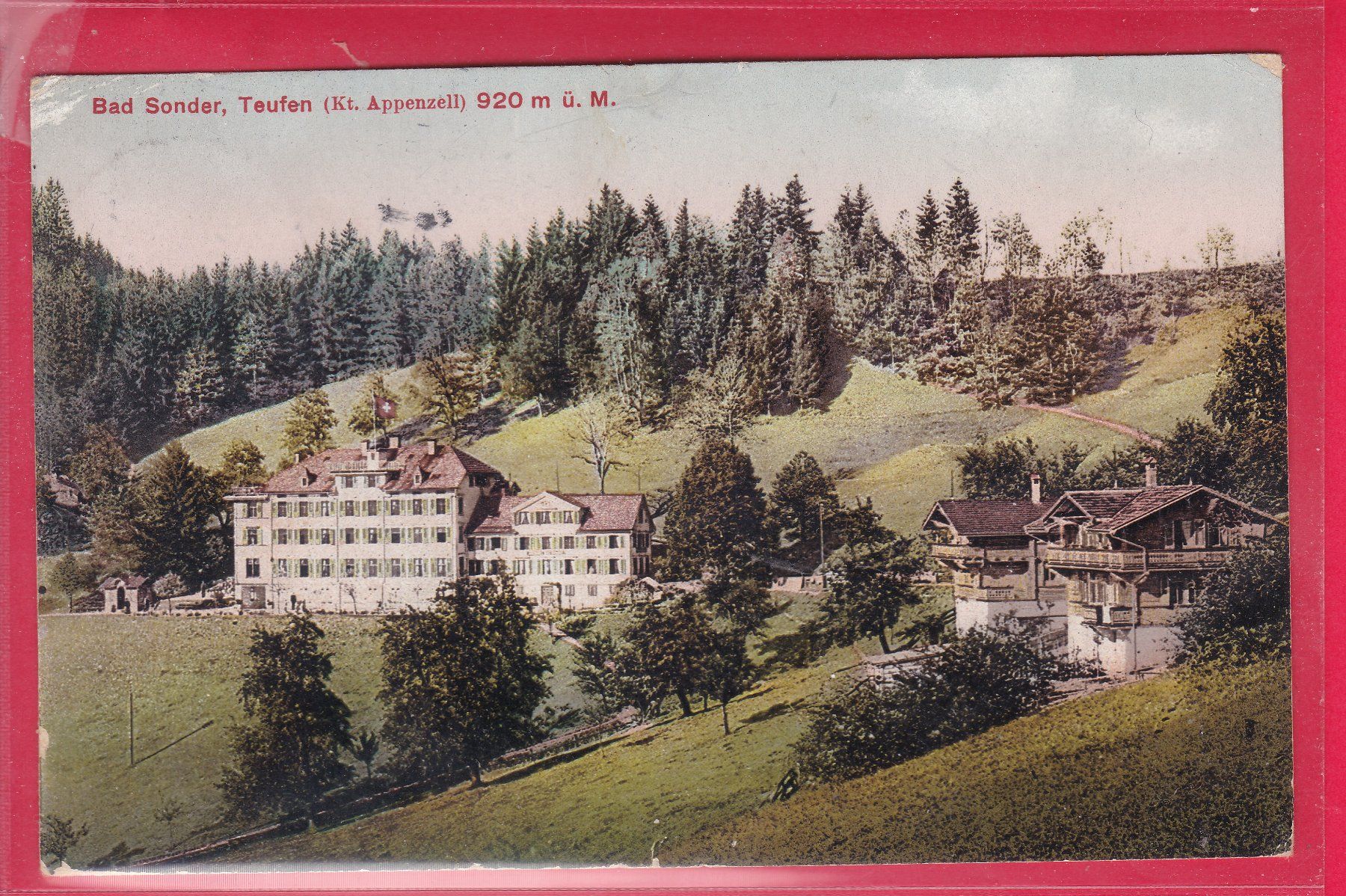 Cartoline postali: TEUFEN, BAD SONDER 920m, 2.8.1911 – Usato da Oberrieden venduto da Gebirgsstelze