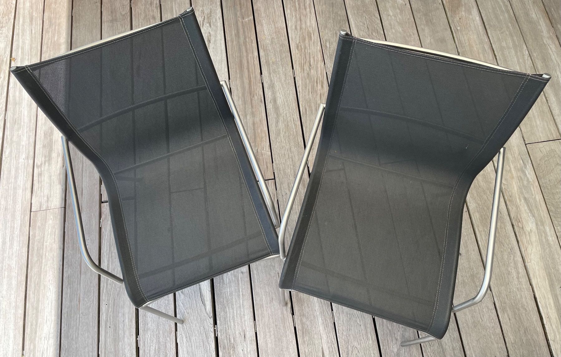 Pfister Sedie: 2 Gartenstühle | Chromstahl mit Textilbezug – Usato da Worb venduto da tmc25441 3