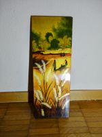 Antikes Bild: Asiatische Landschaftsszene mit Boot.