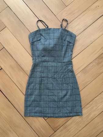 Kleidchen grau kariert - S