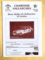 Programme du Rallye de Sallanches 13 étoiles, juin 1983