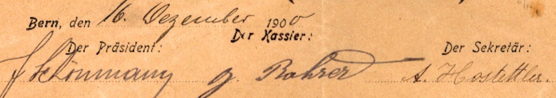 Dokumente: Schützengesellschaft Lorraine-Bern, Bern - 1900 – Gebraucht aus Solothurn von Sgasche 1