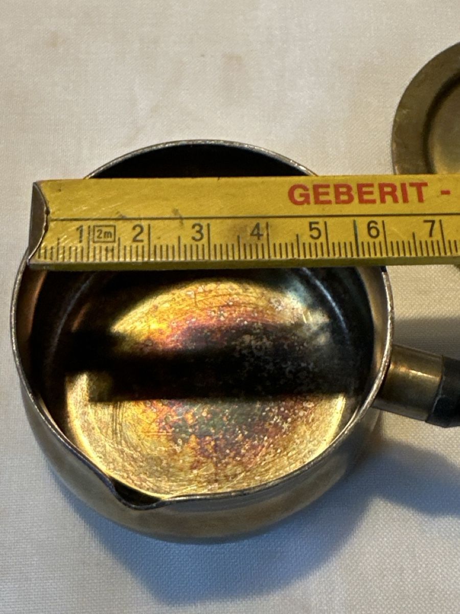 Pfannen: Antikes Messing-Pfännchen mit Deckel, Durchmesser ca.  7cm – Gebraucht aus Zürich von Chaeffeler 5