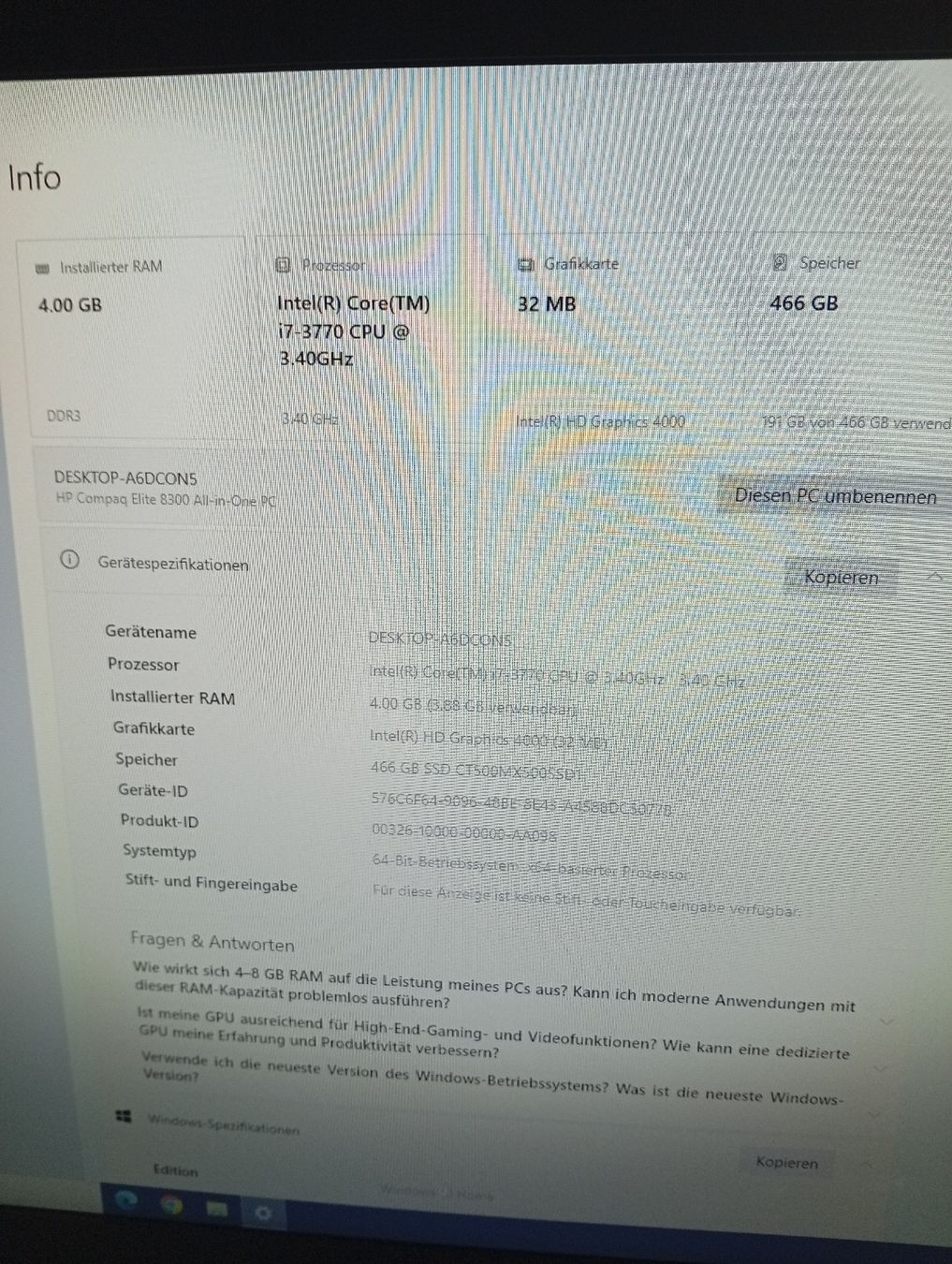 Hewlett Packard PC: HP Compaq Elite 8300 – Usato da Luzern venduto da napolibobi 3
