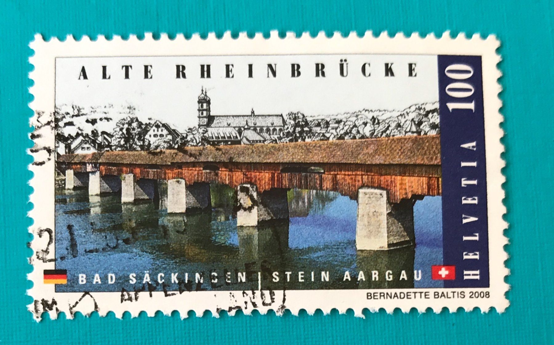 Tutti i francobolli: Nr.1288 mit Stempel Rheinbrücke 2008   – Usato da Aarau venduto da Billa007
