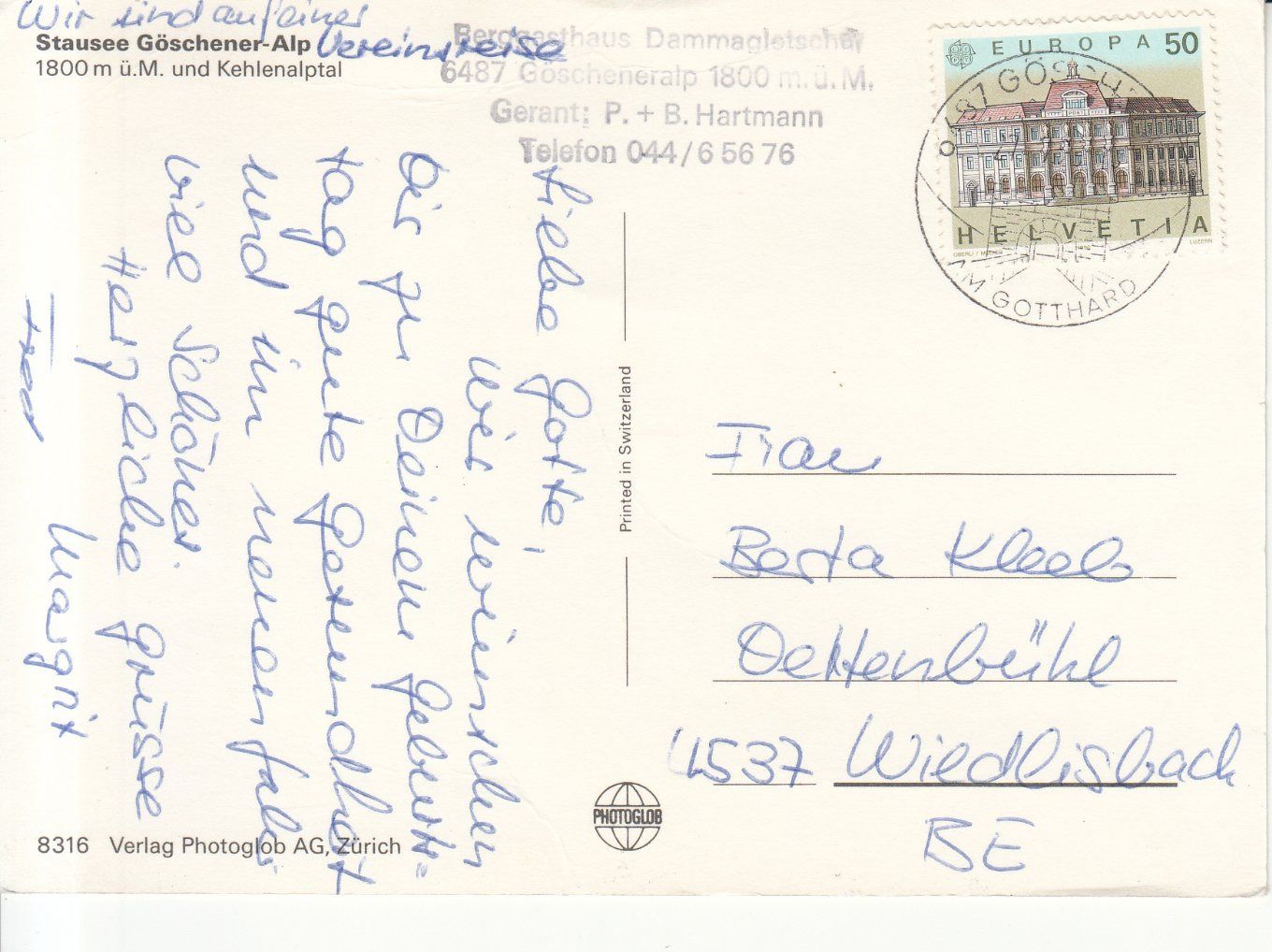 Cartes postales: Göschener Alp 1990 – D'occasion à Bürglen TG par StampGraf 1