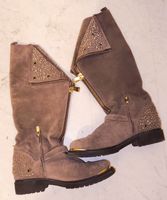 Damen Stiefel Wildleder braun mit Nieten Grösse 37