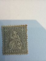 Briefmarke Helvetia 40 Rappen mit Schild guter Zustand