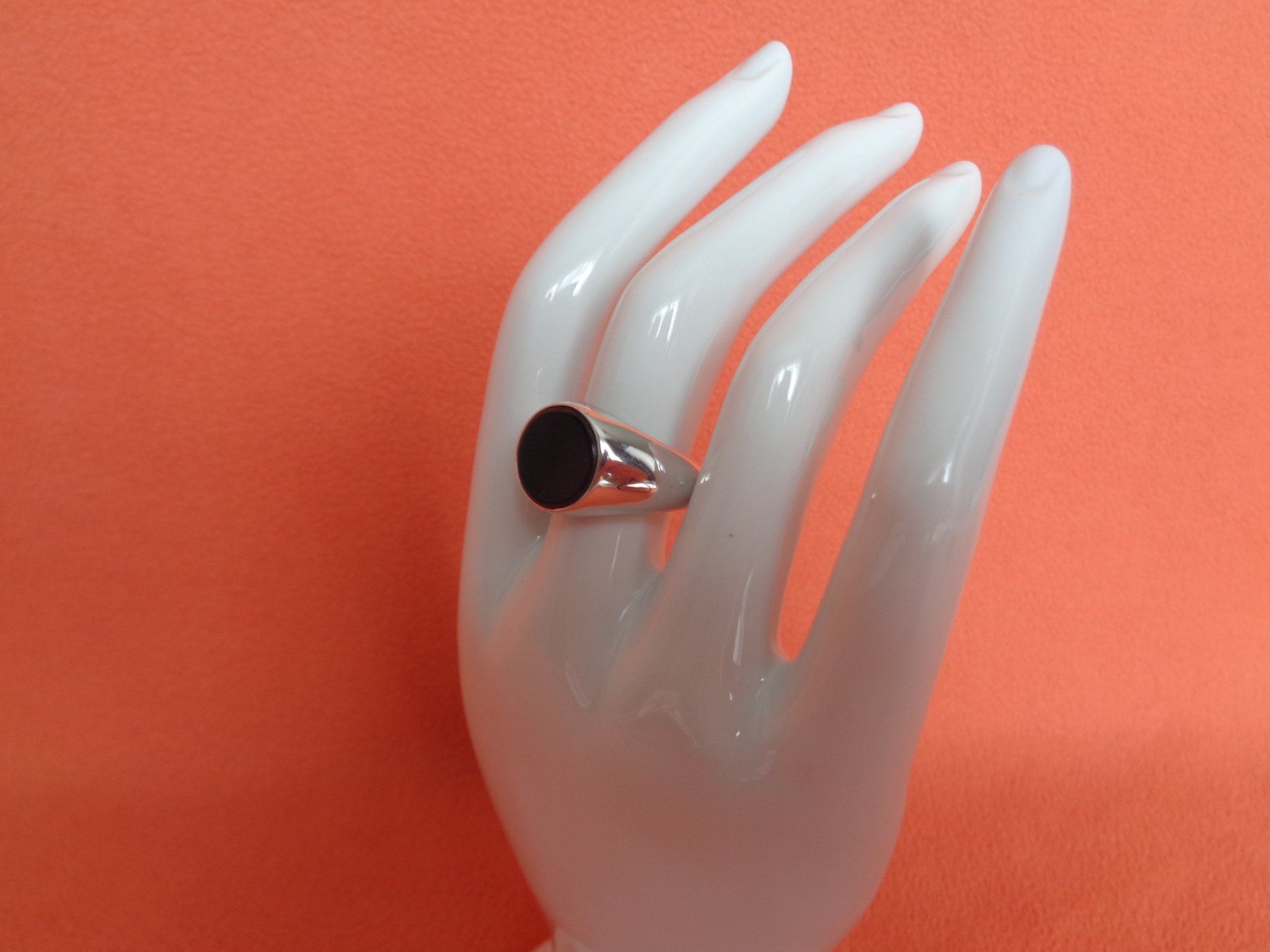 Anelli: Silberring mit Onyx - Sterling Silber 925 Grösse 63 – Nuovo (secondo la descrizione) da Chur venduto da omonia 1