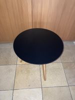 Vintage Beistelltisch schwarz Holz 3-Fuss