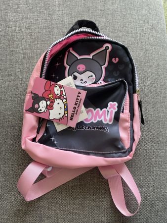 Petit sac à dos Kuromi Hello Kitty rose noir neuf