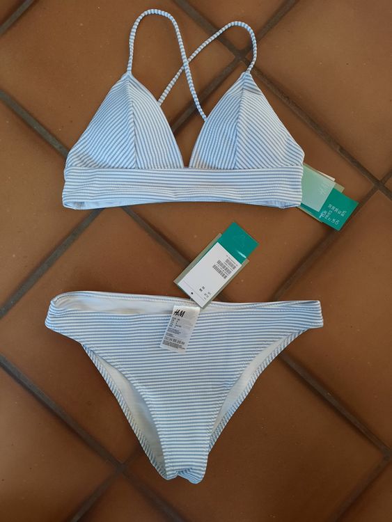 Bikini H&M blau weiss gestreift Kaufen auf Ricardo