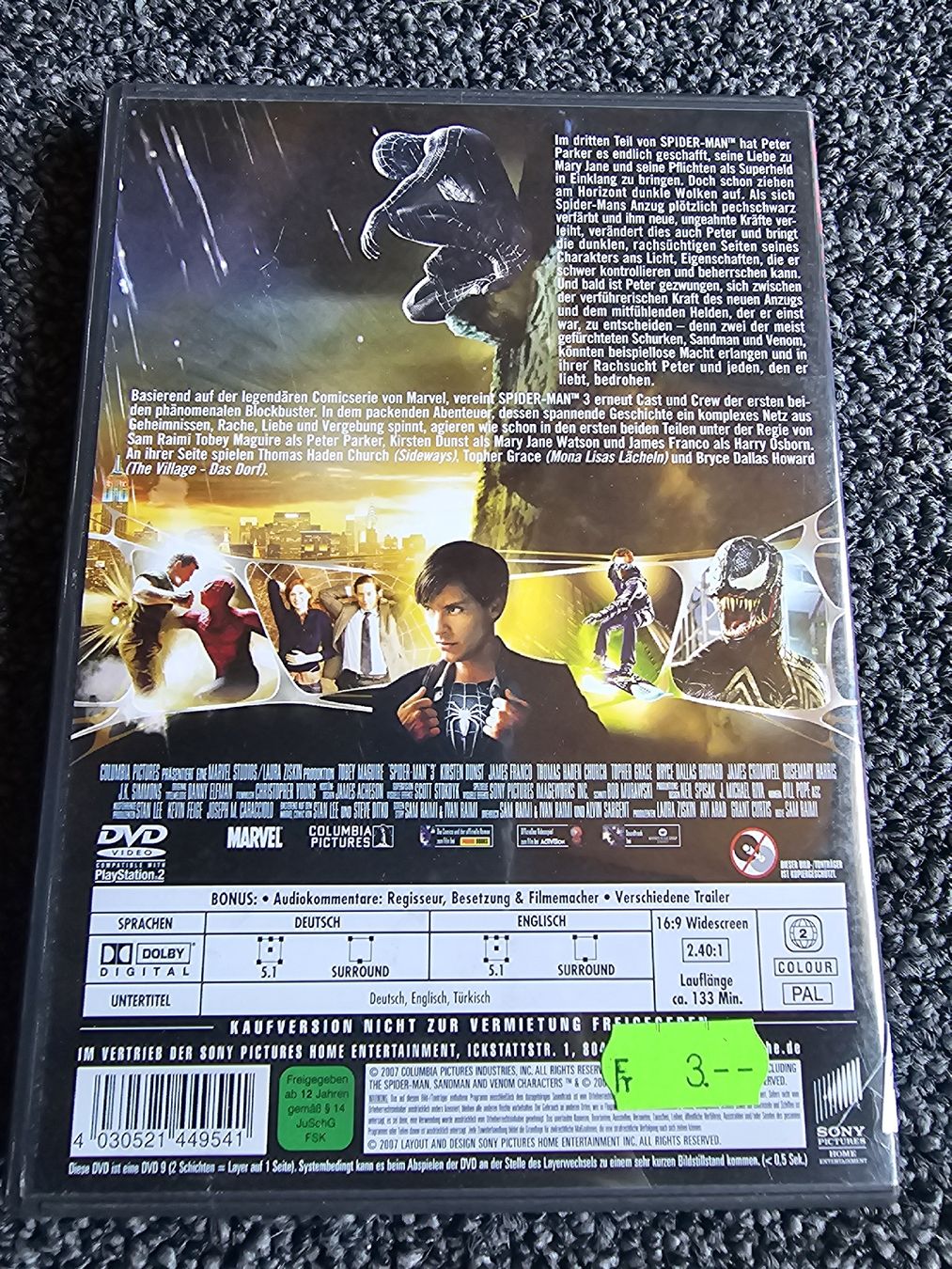 Alle DVDs: Spider-Man 3 (21322) – Gebraucht aus Ruswil von jan_bxl5 1