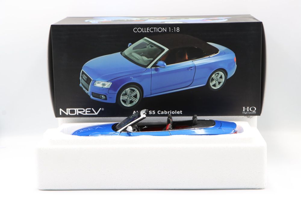 Modèle Réduit Norev Audi S5 Cabriolet Bleu – Échelle 1:18 – Occasion