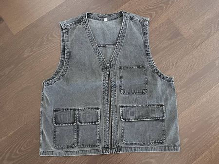 Jeansgilet XL, grau, GU Japan (Uniqlo)