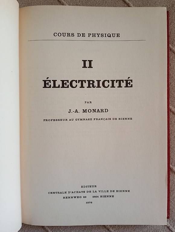 Libri: ELECTRICITE – Usato da Ecublens VD venduto da fur_y28q 1