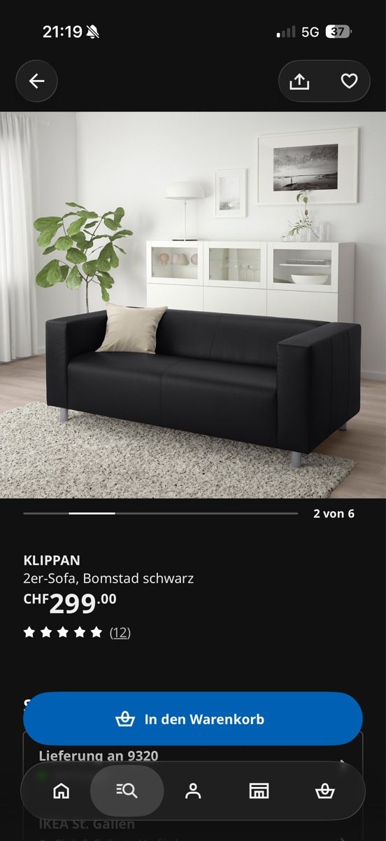 Sofas: Kunstleder Sofa schwarz – Neuf (Voir description) à arbon par gep_7lxv 5