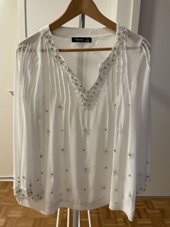 Chemisier Ferrache Blanc, Taille M, Idéal pour l'été!