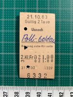Uznach - Arth-Goldau, altes Bahn Billett, SBB