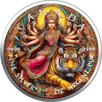 Maple Leaf 2025 Farbiger Round Culture of India Durga 1oz.