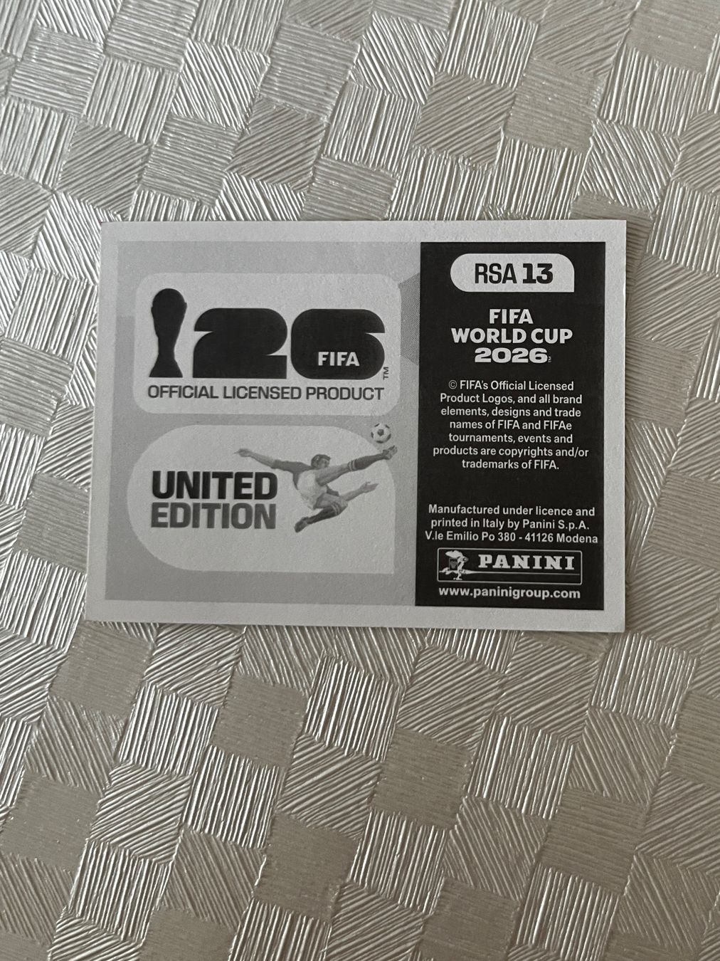 Panini Carte collezionabili: Panini Fifa Word Cup 2026 RSA 13 – Usato da Winterthur venduto da Numero1 1