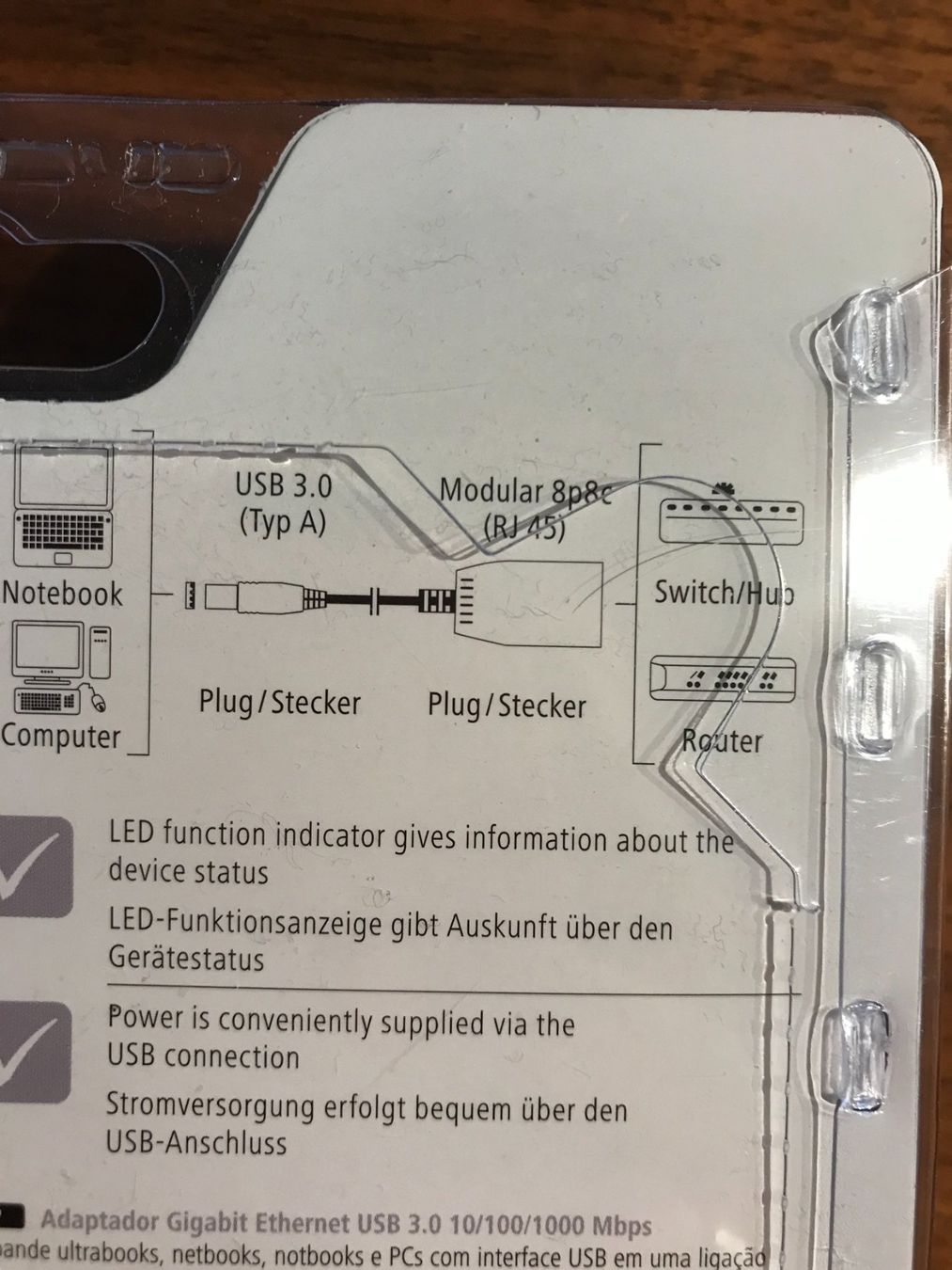 Hama Unità & Adattatore: USB 3.0-Gigabit-Ethernet-Adapter 10/100/1000Mbps – Nuovo e nell'imballaggio originale da Dietwil venduto da daro02 5
