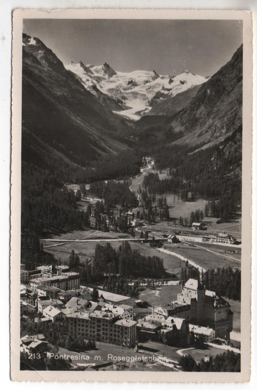 Ansichtskarten: PONTRESINA Bahnhof mit Roseggletscher – Gebraucht aus Jona von philajona