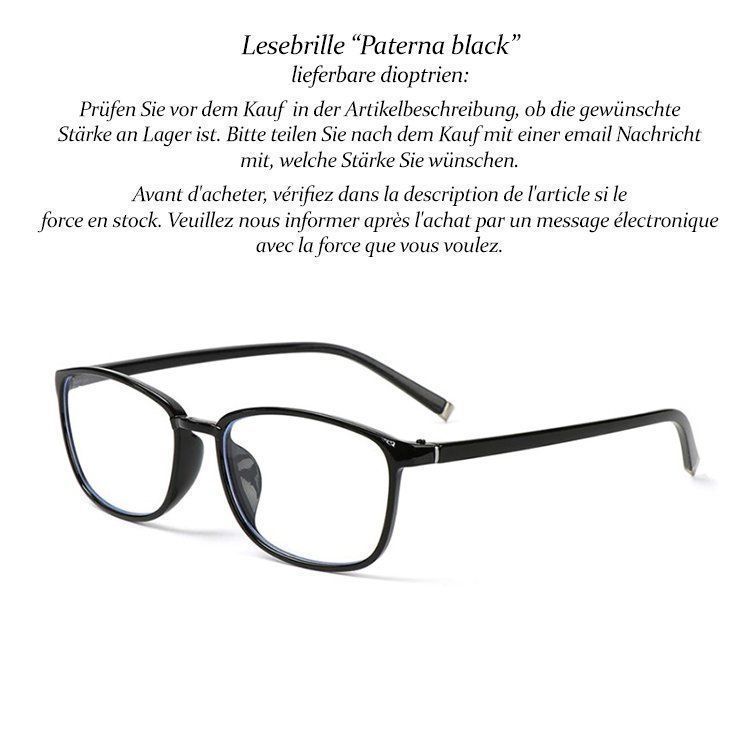 Occhiali & Lenti: Lesebrille Paterna black +1.5 +2.0 +3.0 – Nuovo e nell'imballaggio originale da Pfäffikon SZ venduto da ANNAPURNA8091