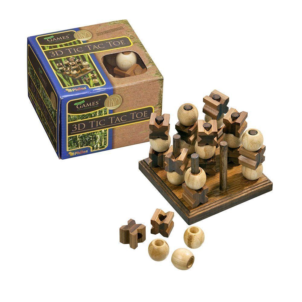 Spiele: Tic Tac Toe – 3-D – bambou – Neu und originalverpackt aus Boudry von step2blind