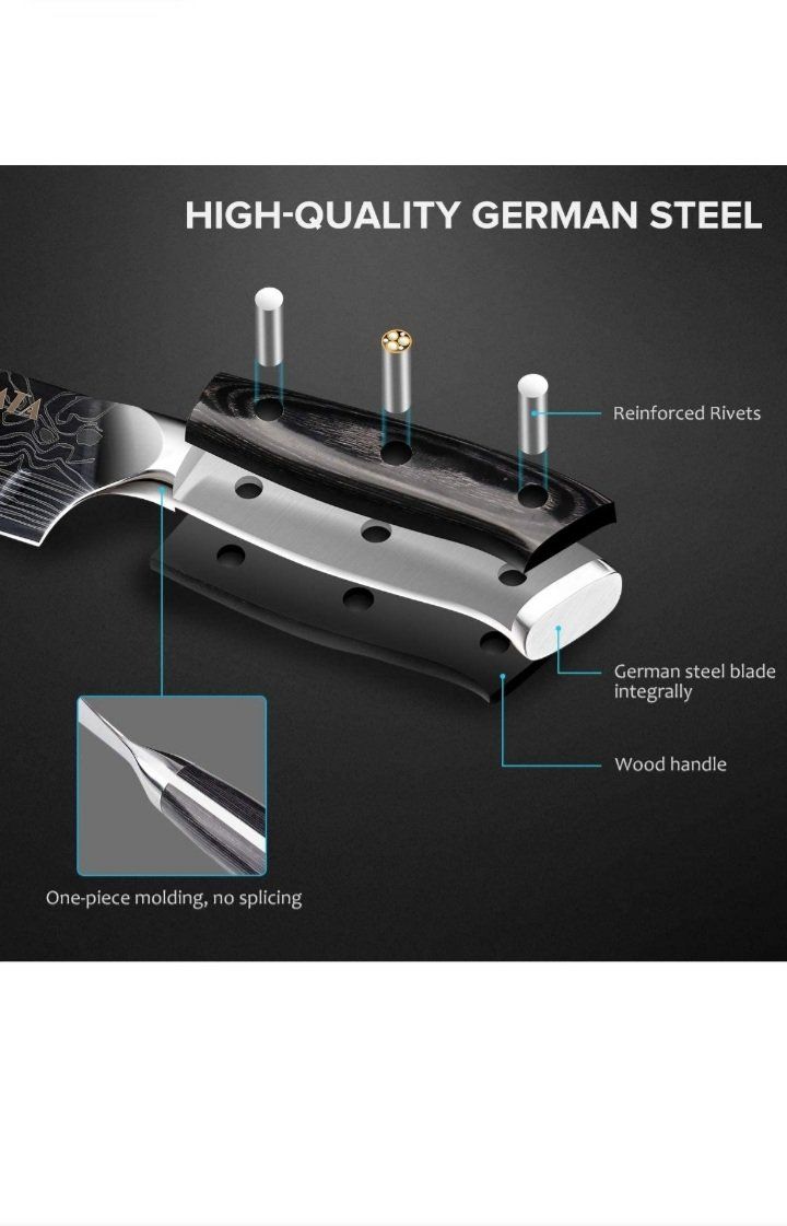 Coltelli da cucina: Kochmesser, Santoku Messer Küchenmesser Profi Chefmesser – Nuovo e nell'imballaggio originale da Oberentfelden venduto da abz_l7vm 5