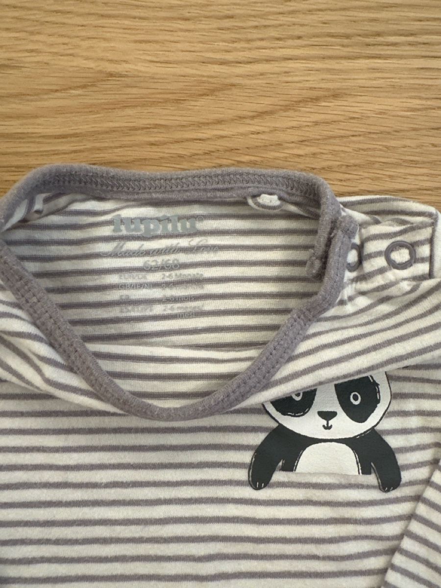 Camicette, T-shirt & Top: Langarmshirt Grösse 62/68 gestreift mit Panda – Usato da Zürich venduto da emily.sch 1