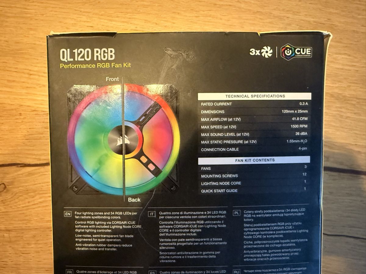 Corsair Ventilatori: Corsair QL120 RGB, Kit 3 ventilateurs + Lighting Node Core – Usato da Volleges venduto da Grroom 1