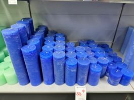 053 Posten Raureif Kerzen blau aus Liquidation