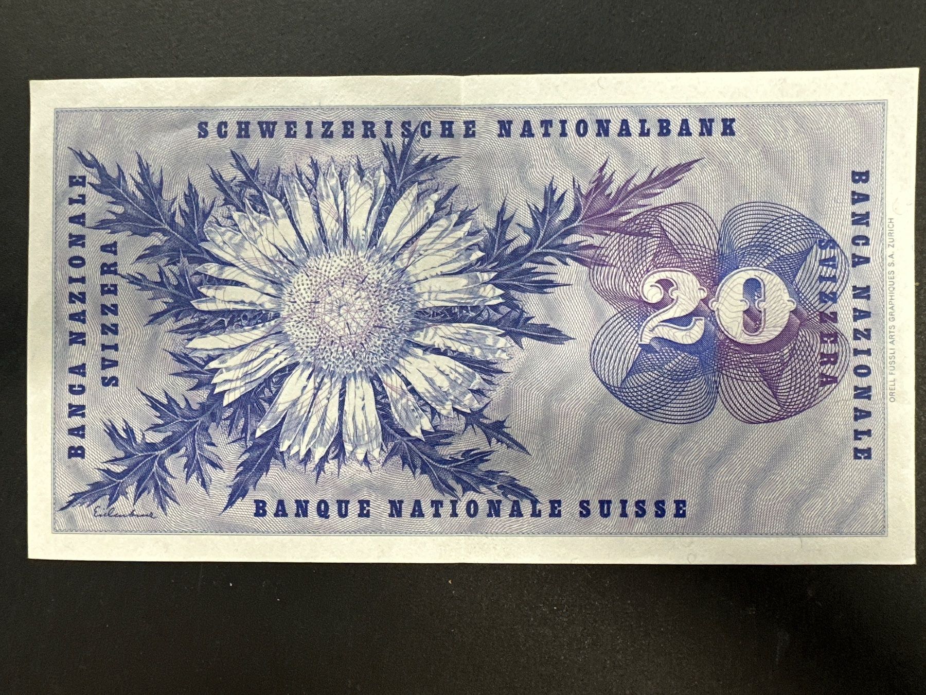 Banconote: 20 Fr.-Note Schweiz 1972 – Usato da Herisau venduto da herau 1