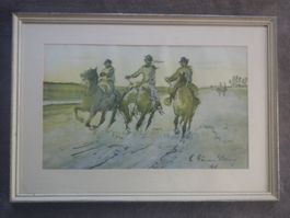 Aquarelle originale rehaussée à la plume 42 cm x 30 cm signé