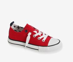 Neu: vertbaudet Stoff-Sneakers Gr 27 mit Gummizug - rot