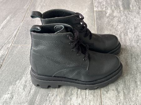 Damen Stiefeletten neu schwarz Leder gr:36