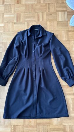 Schwarzes Hemdkleid / Blusenkleid, Grösse S, Herbst-Look!