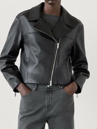 New MASSIMO DUTTI Lederjacke, Bikerjacke, Grösse L